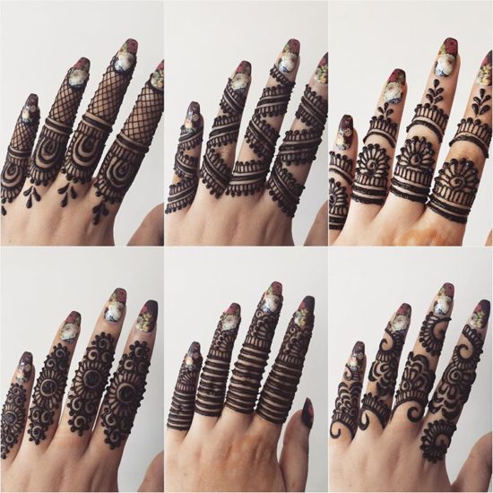 Mehndi design for fingers