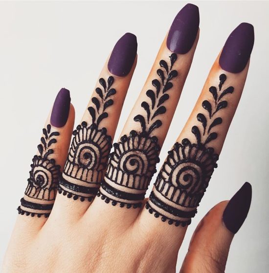 Mehndi design for fingers