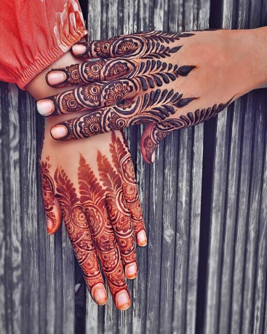 Beautiful Back Fingers hand mehndi design