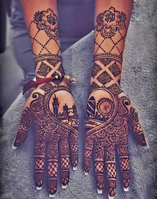 Heart Design Front Hand Mehndi Design