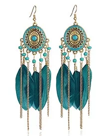 Peacock Green Earrings