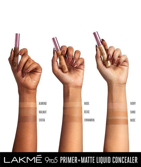 Lakme 9To5 Primer + Matte Liquid Concealer Shades