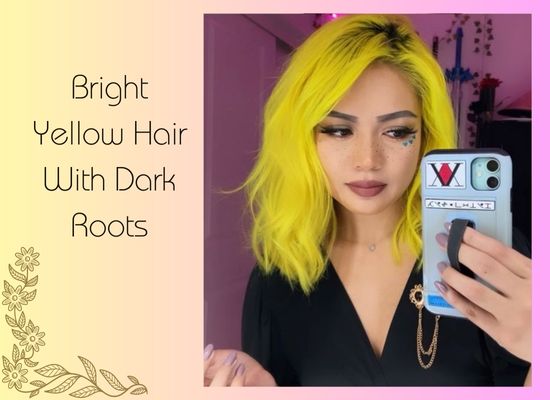 Bright Yellow Hair With Dark Roots