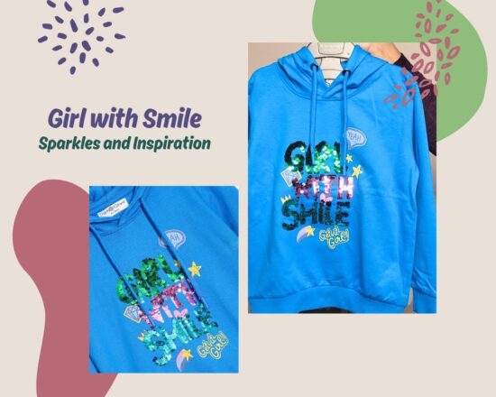 The girl with smile hooded sweatshirt