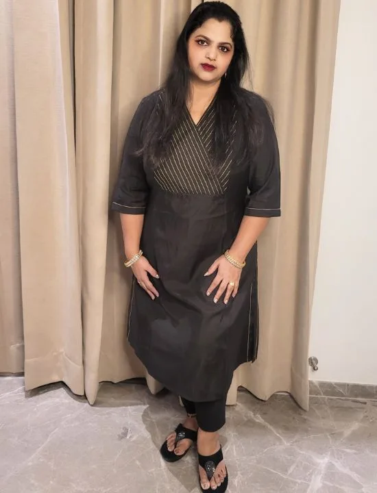 Binks Black Kurta Front View